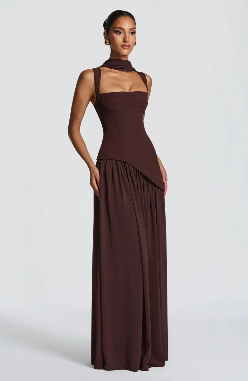 Babyboo Talulah Maxi Dress - Plum Brown - Image 4