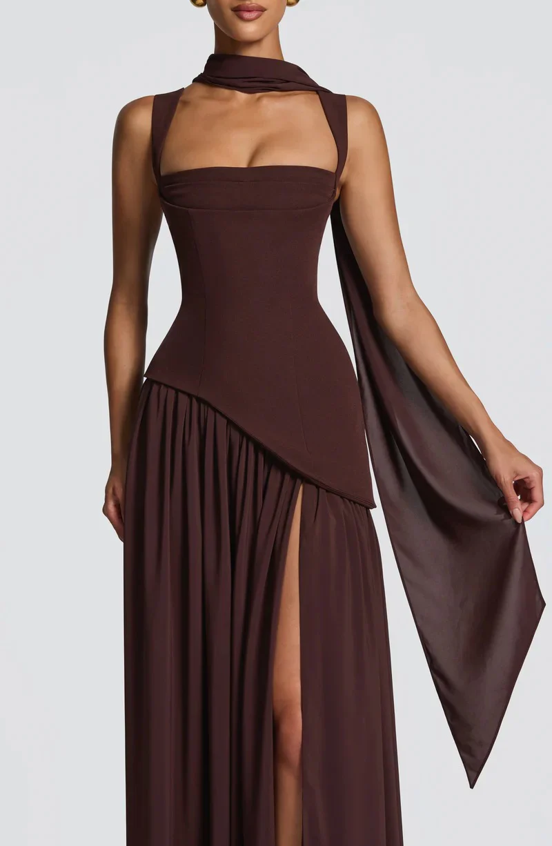 Babyboo Talulah Maxi Dress - Plum Brown - Image 5