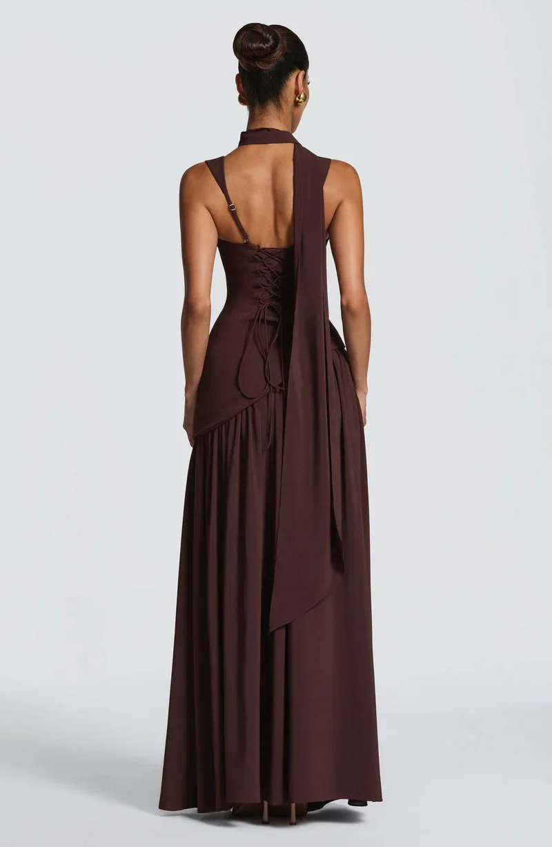 Babyboo Talulah Maxi Dress - Plum Brown - Image 6