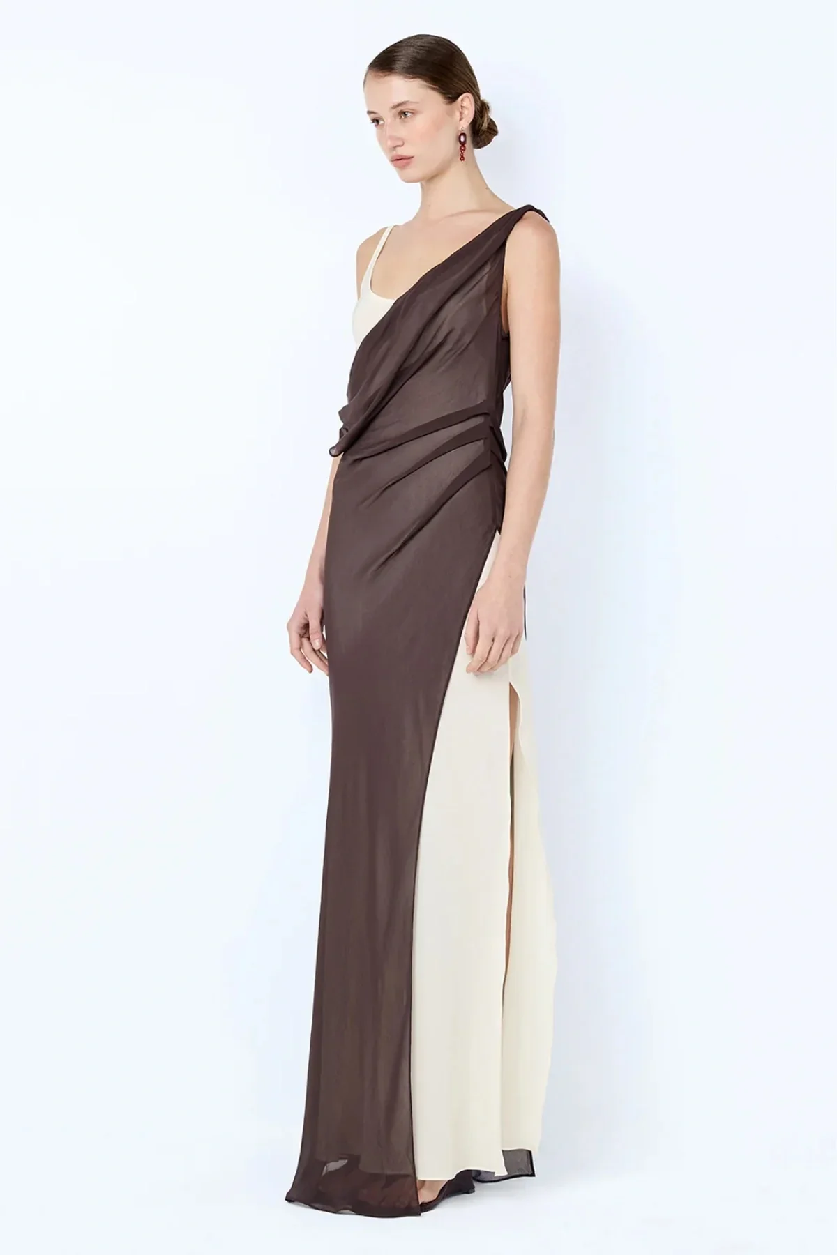 Bec & Bridge Augustin Asym Maxi- Brown & White - Image 2