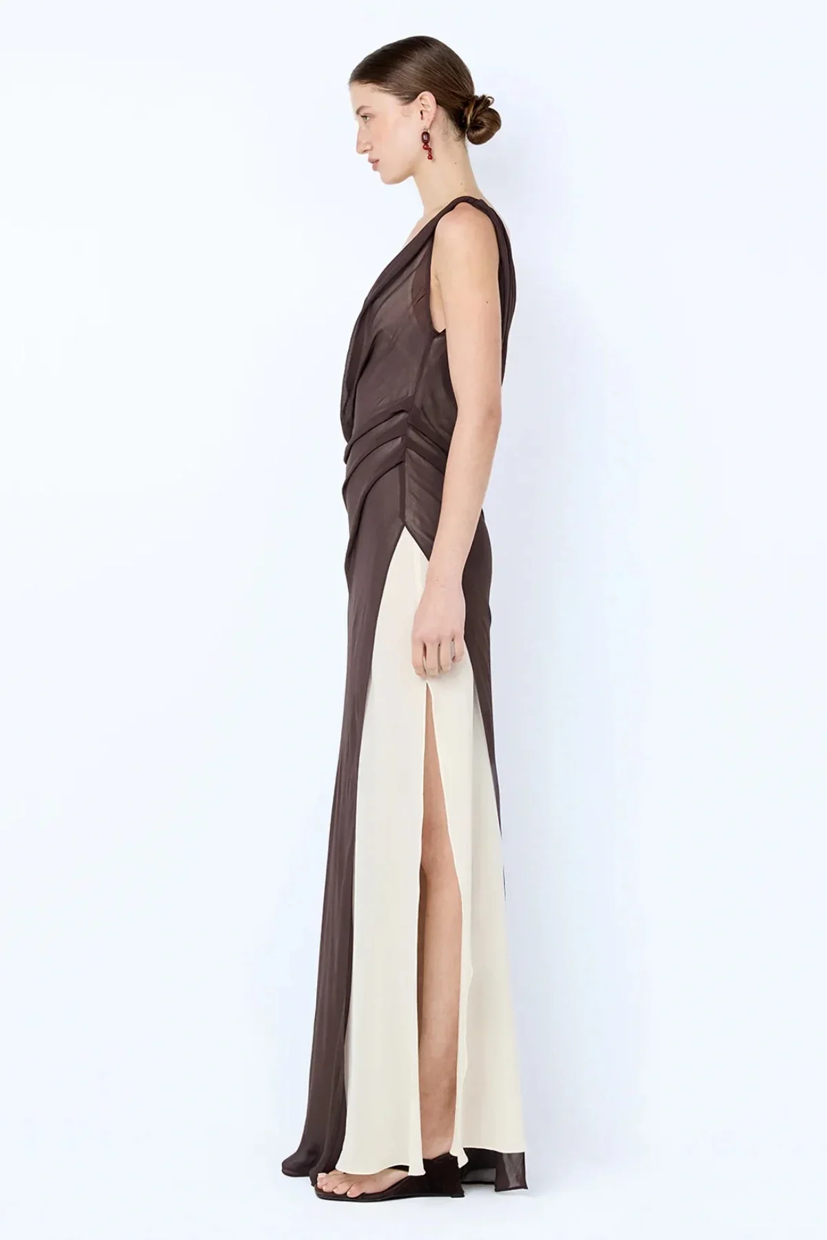Bec & Bridge Augustin Asym Maxi- Brown & White - Image 3