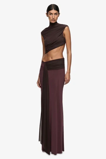 Bec & Bridge Conni Twist Maxi Dress - Aubergine/Dark Choc - Image 2