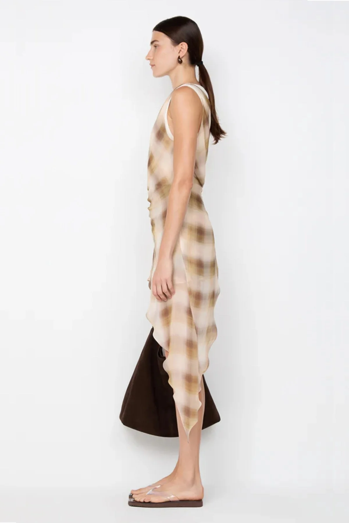 Bec & Bridge Eliana Mini Dress - Dune Check - Image 5