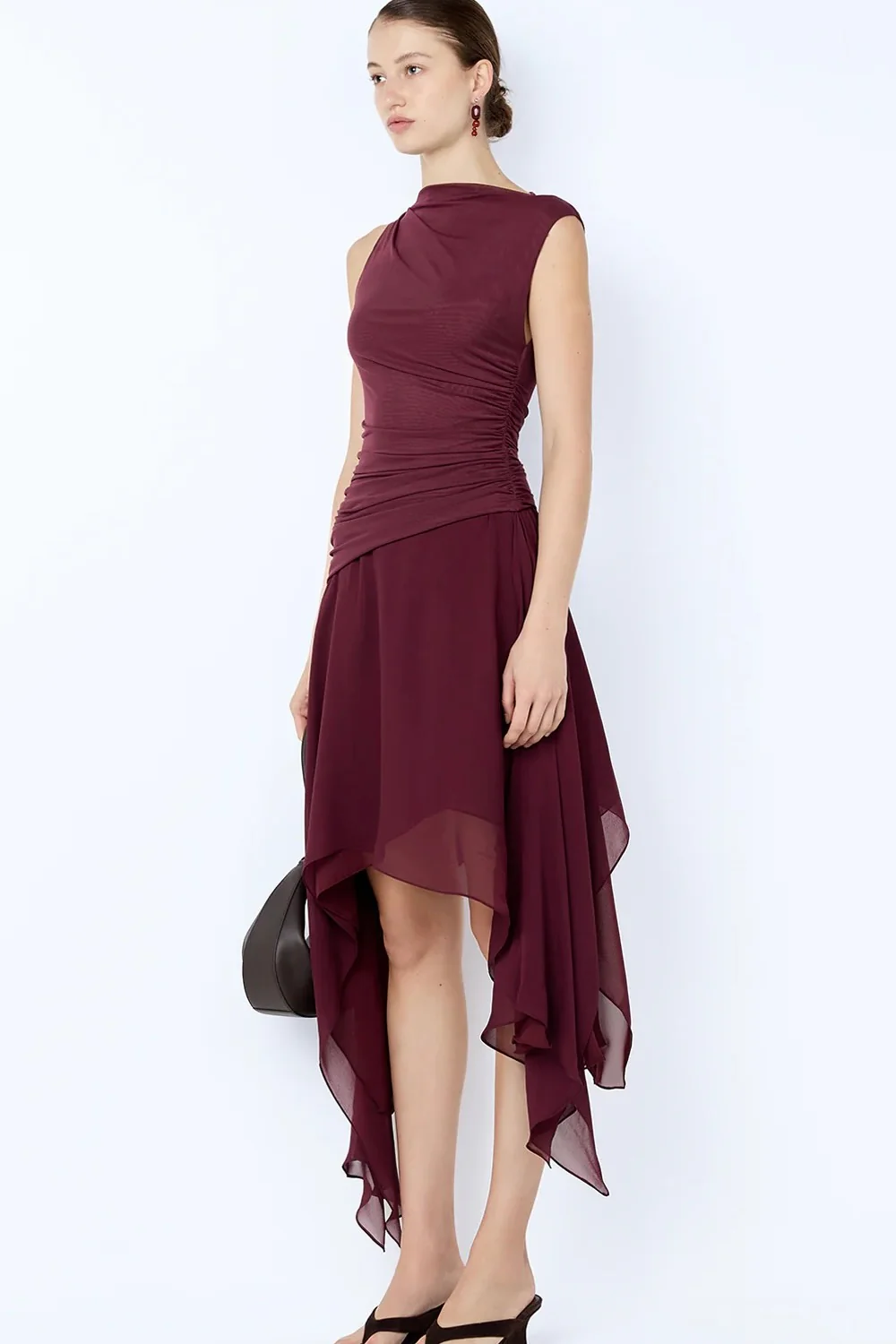 Bec & Bridge Nico Asym Midi Dress - Blackberry - Image 2