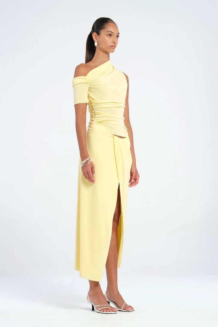 Benni Cleo One Shoulder Maxi Dress - Butter - Image 2