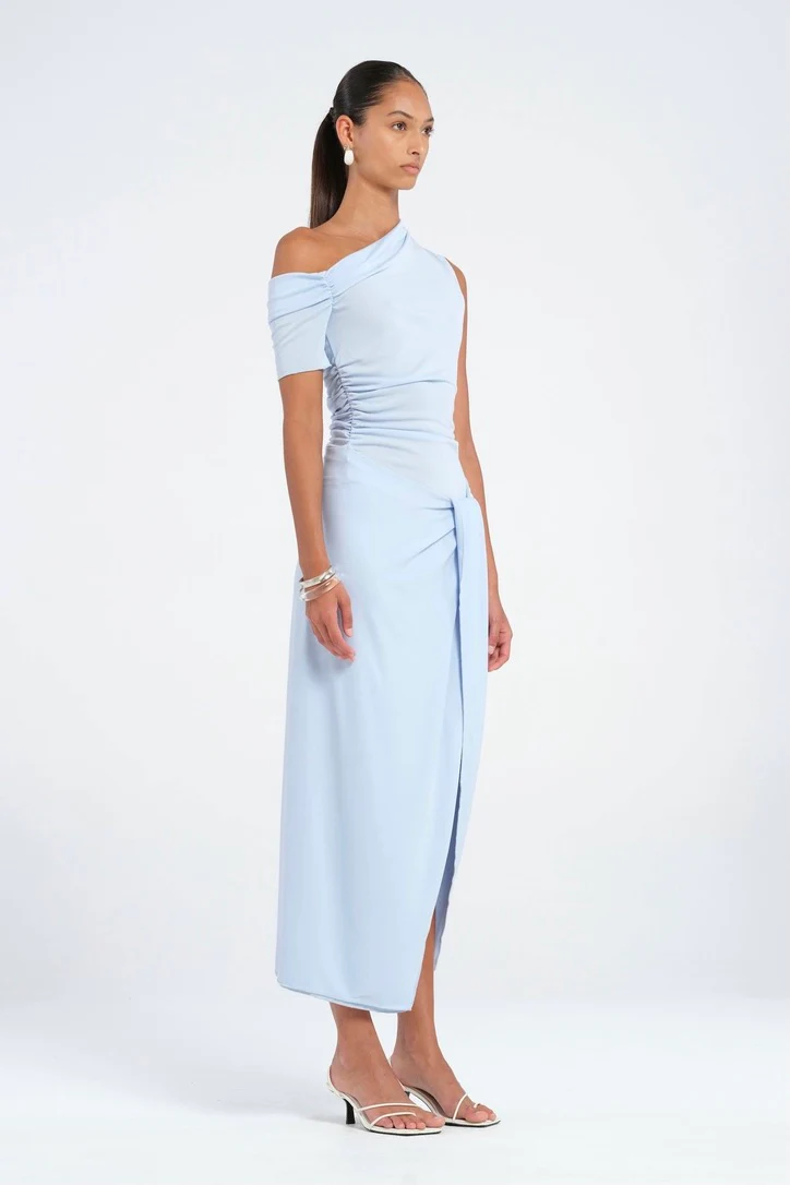Benni Cleo One Shoulder Maxi Dress - Sky - Image 2