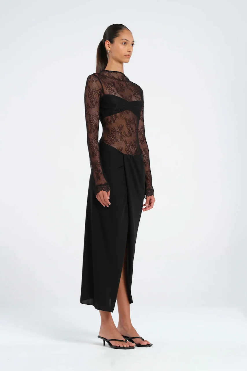 Benni Colton Midi Dress - Black - Image 2