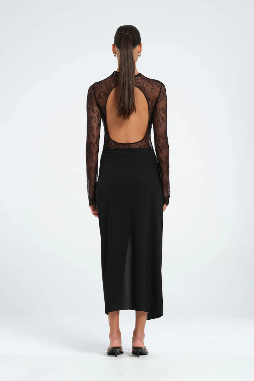 Benni Colton Midi Dress - Black - Image 3