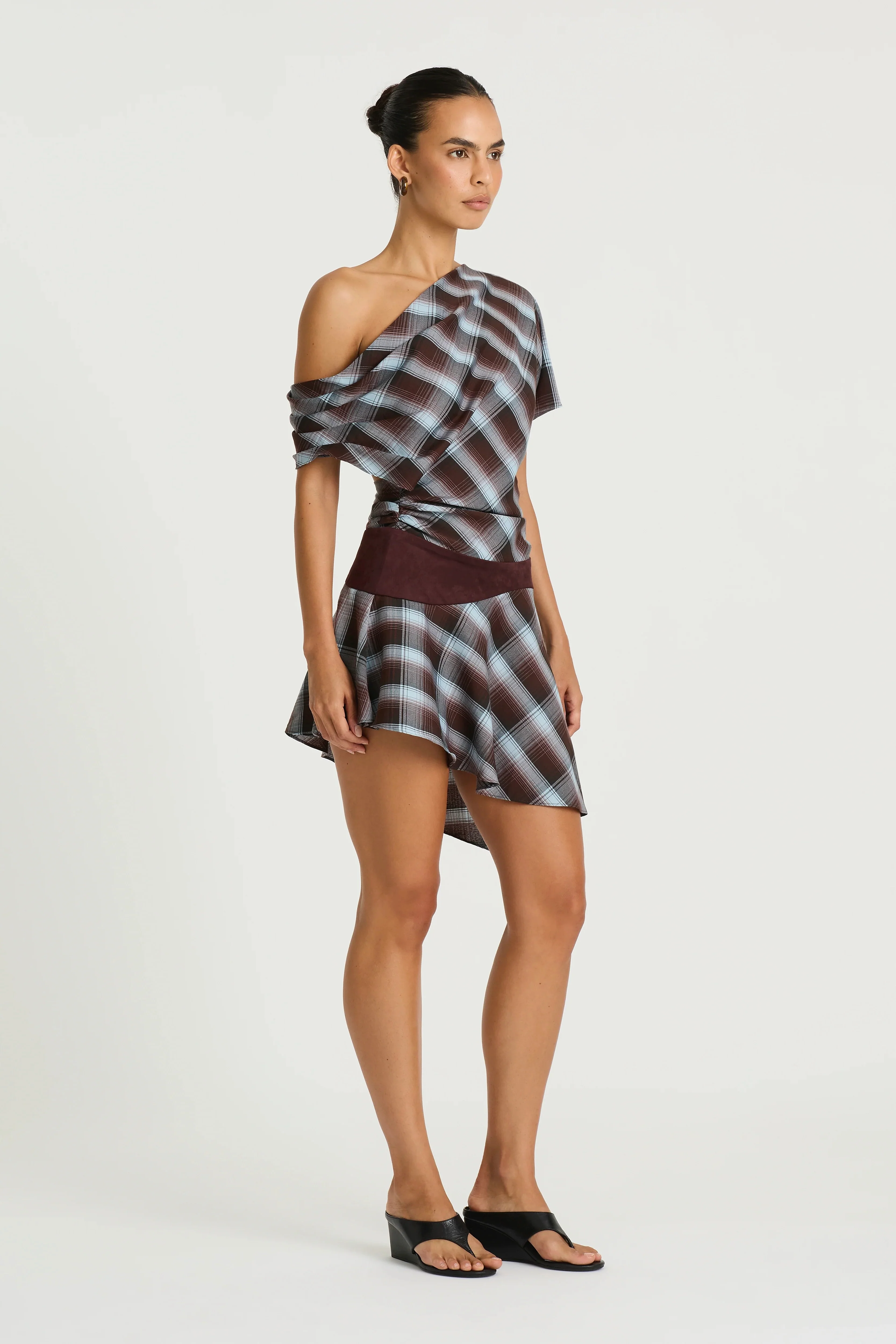 Benni Faye Mini Dress - Haze Check - Image 2