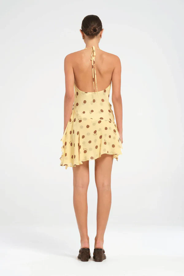 Benni Harlow Polka Halter Mini Dress - Butter Spot - Image 3