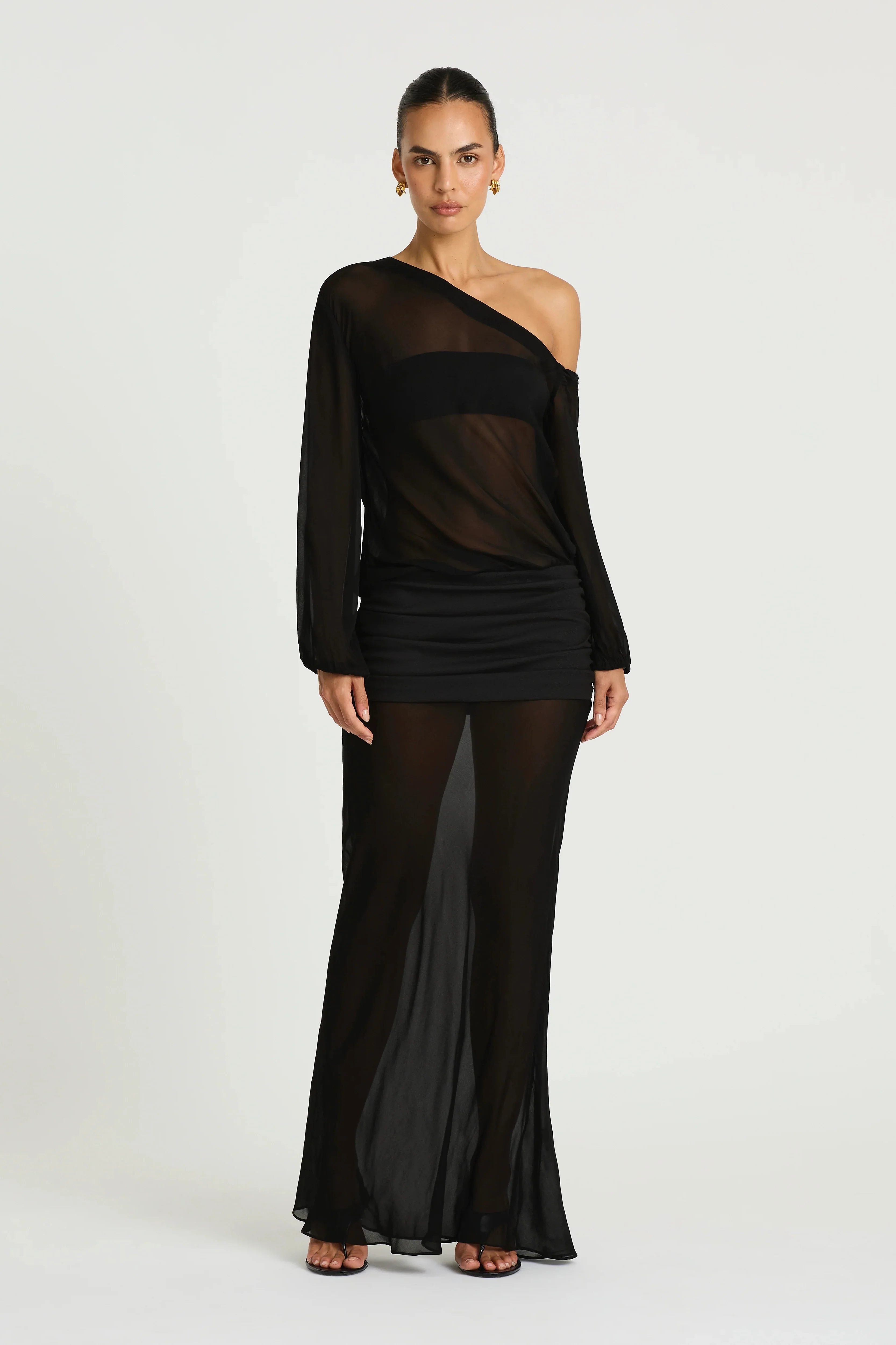 Benni Jessa Long Sleeve Maxi Dress - Black - Image 2
