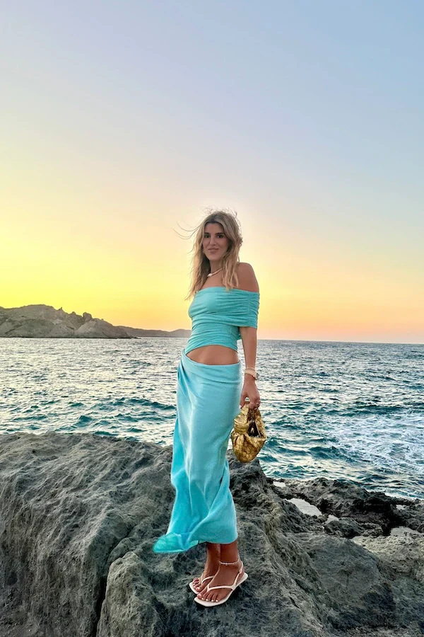 Benni Nico Off Shoulder Maxi Dress - Aquamarine - Image 4