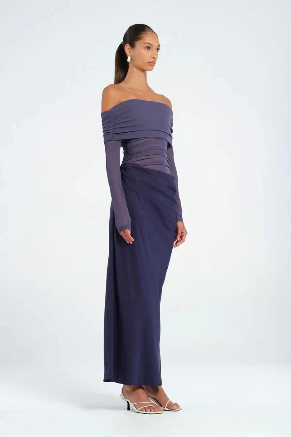 Benni Yasmin Off Shoulder Dress - Navy - Image 2