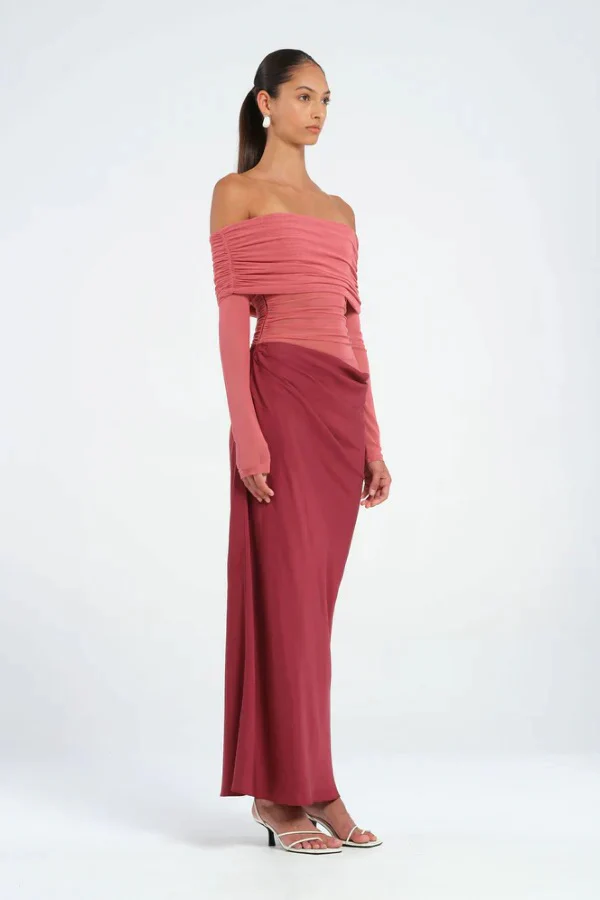 Benni Yasmin Off Shoulder Dress - Redwood - Image 2