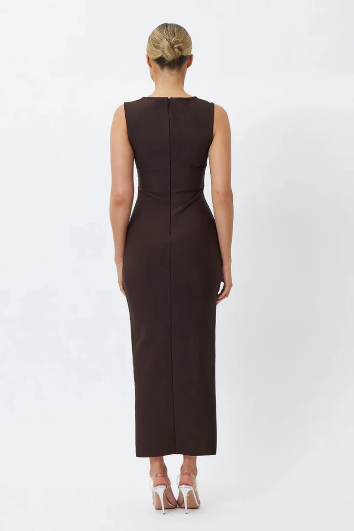 Bianca & Bridgett Hadley Midi Dress - Chocolate - Image 3