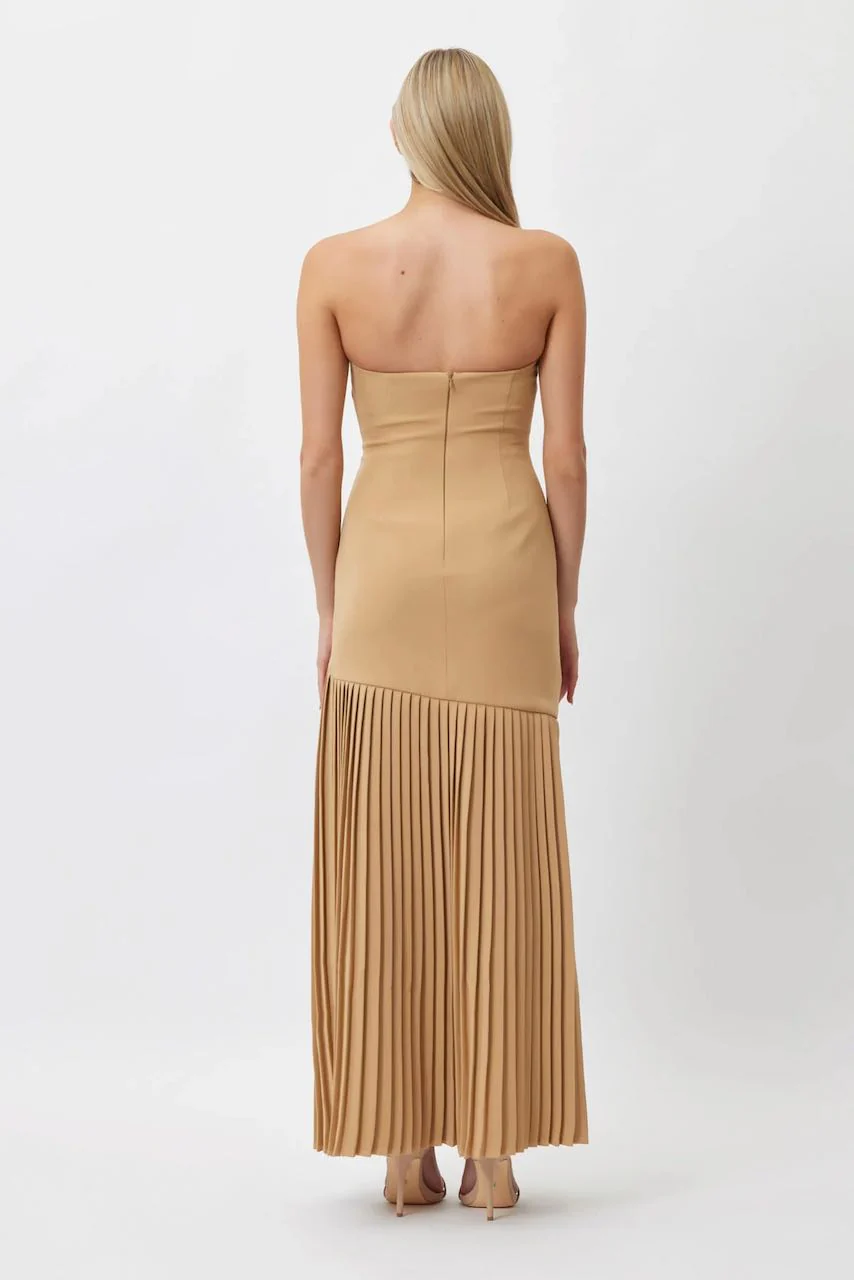 Bianca & Bridgett Mara Pleated Dress - Beige - Image 4