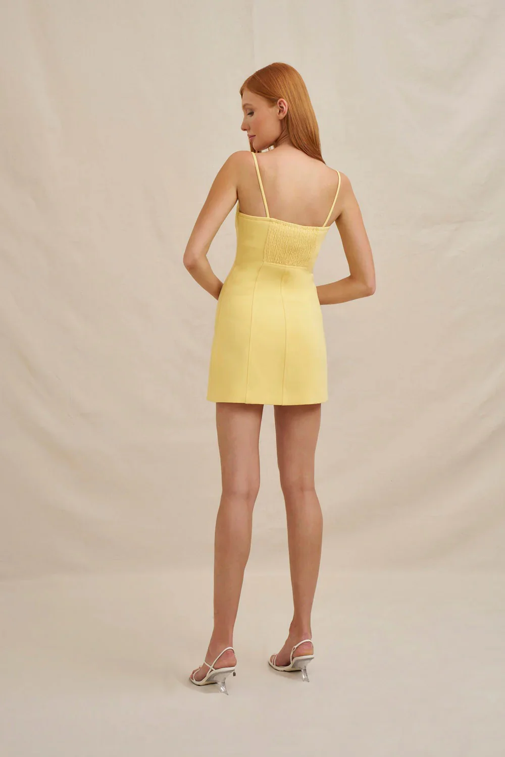 By Johnny Bettina Bow Mini Dress - Yellow - Image 4