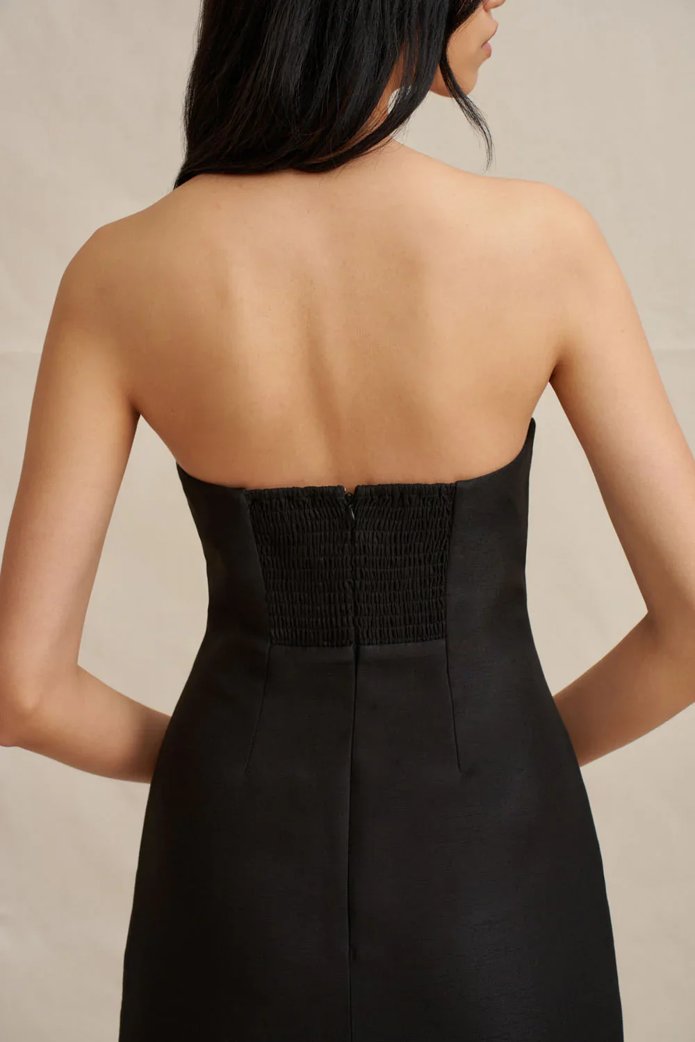 By Johnny Kimora Shell Strapless Midi Dress- Black & White - Image 9