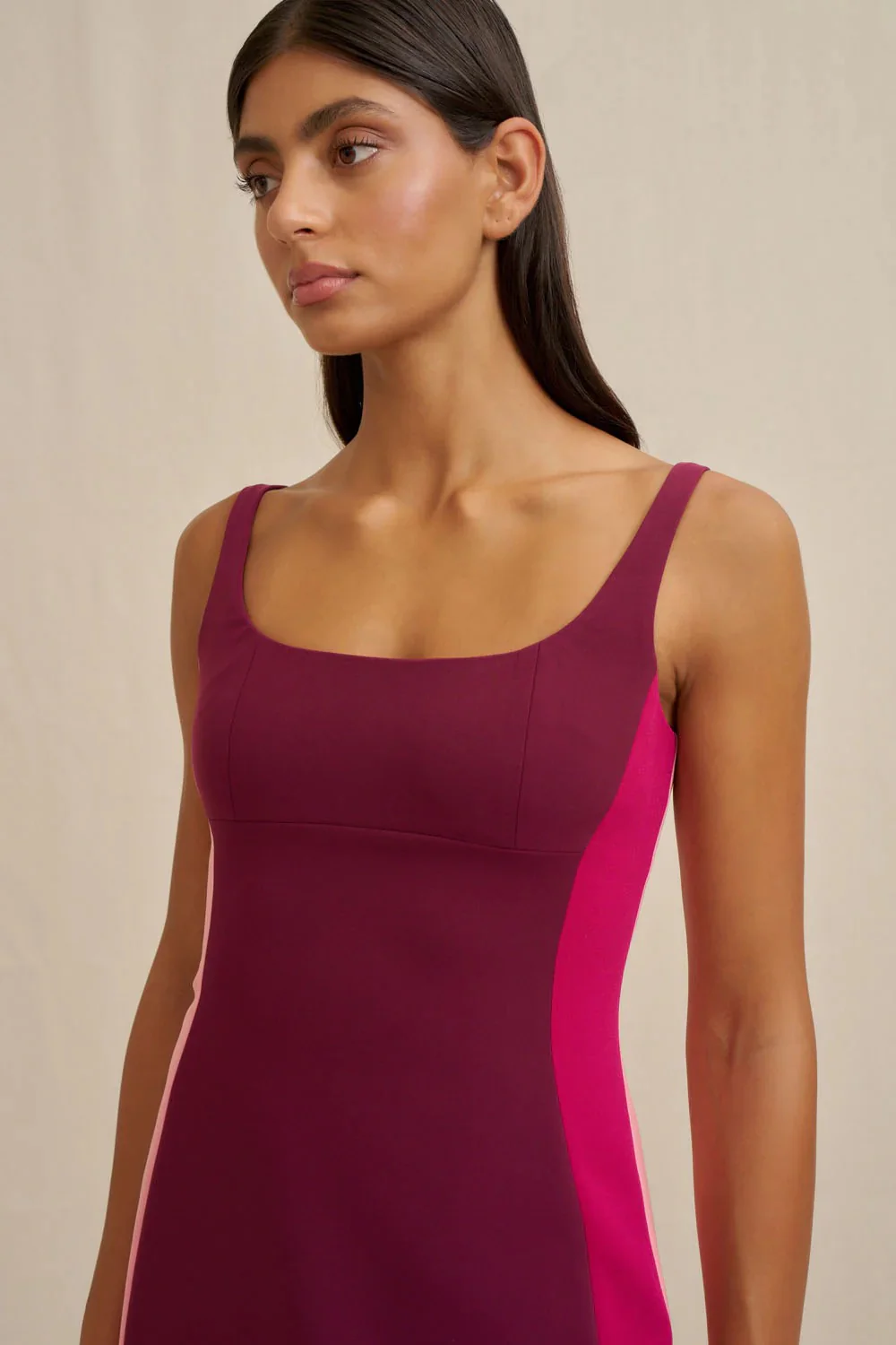 By Johnny Nadia Block Mini Dress - Wine Berry - Image 4