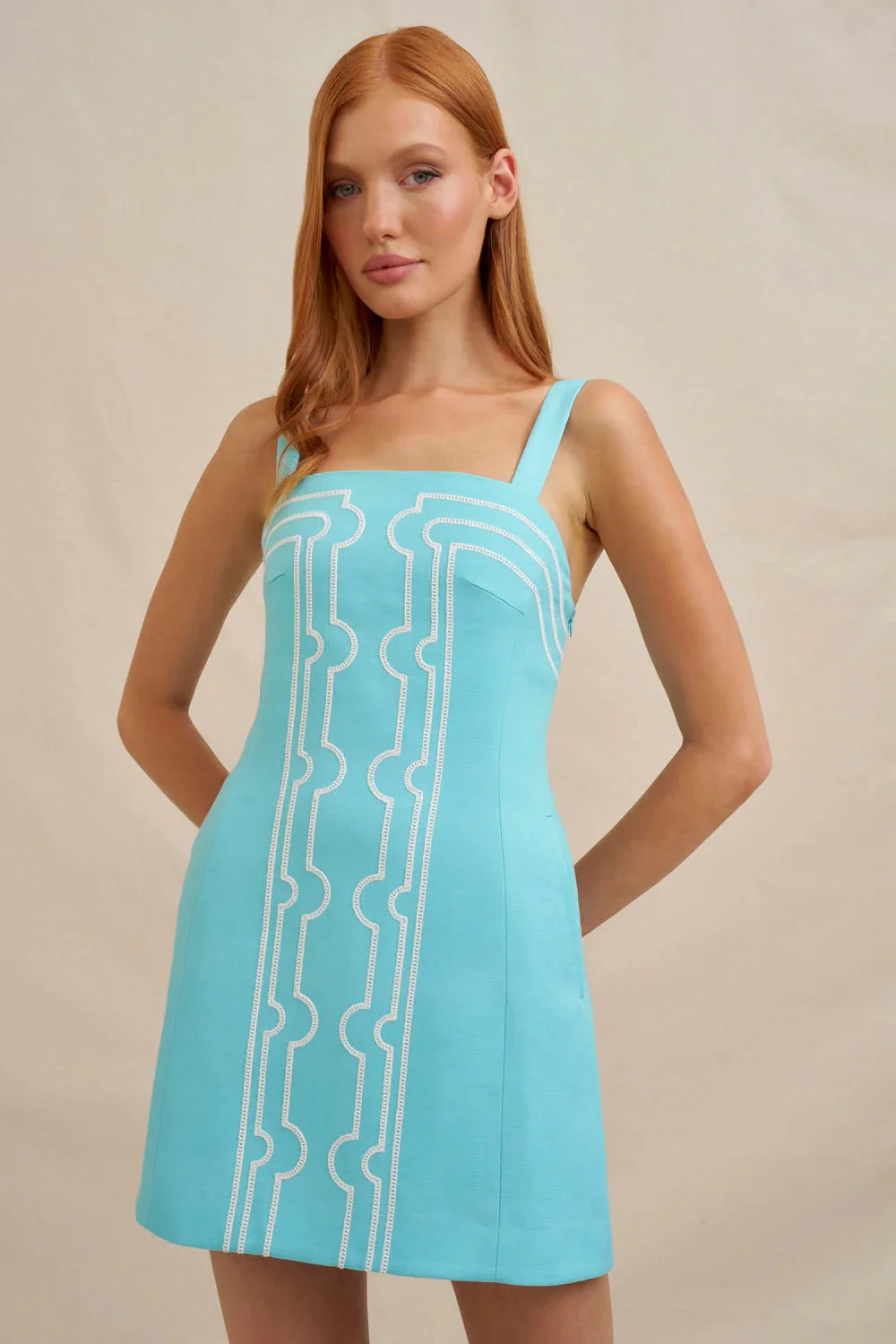 By Johnny Oasis Shift Mini Dress - Aqua - Image 4
