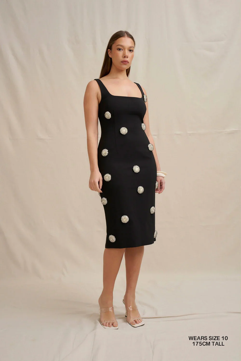 By Johnny Priscilla Pearl Midi Dress - Black Pearl - Image 3