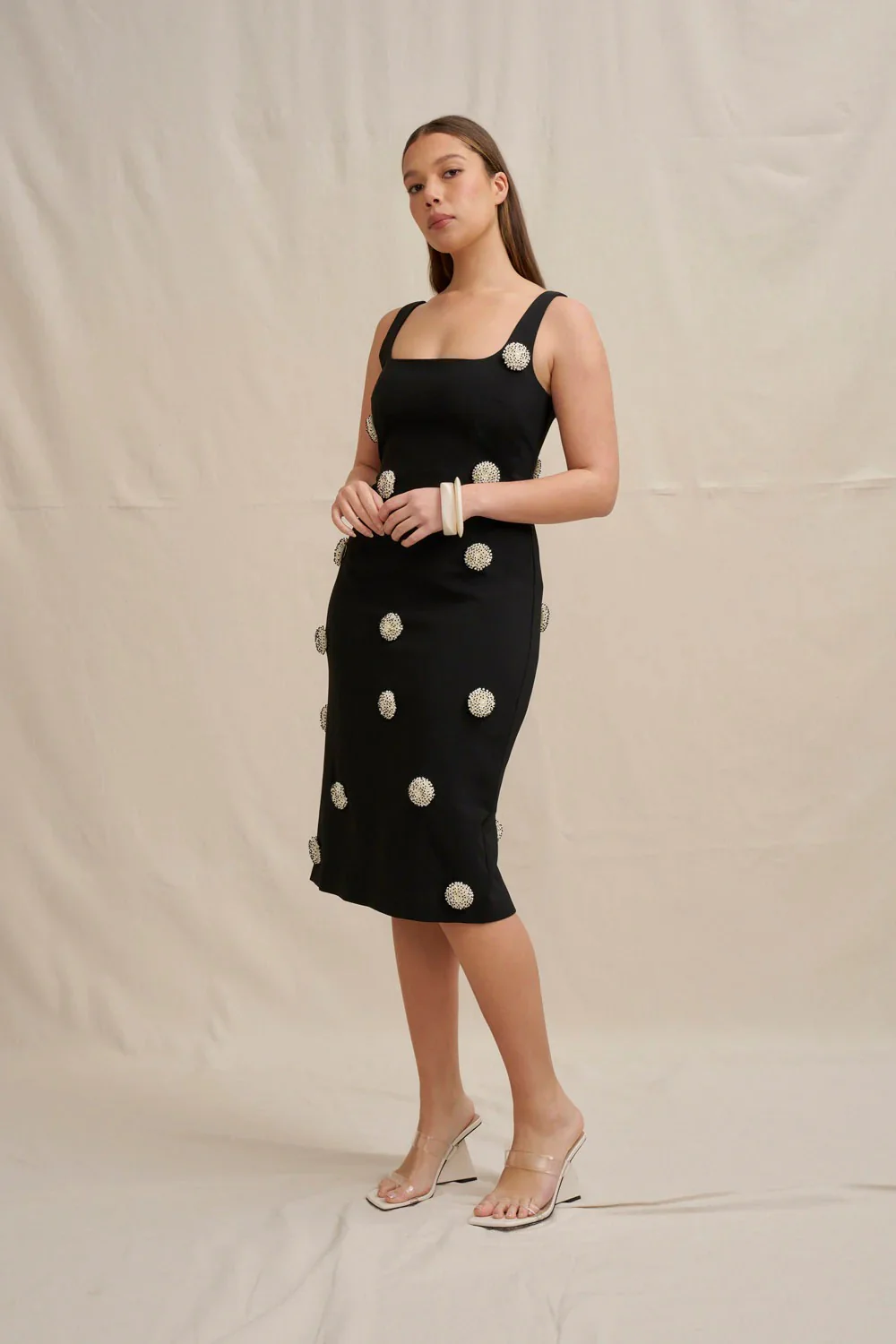 By Johnny Priscilla Pearl Midi Dress - Black Pearl - Image 5
