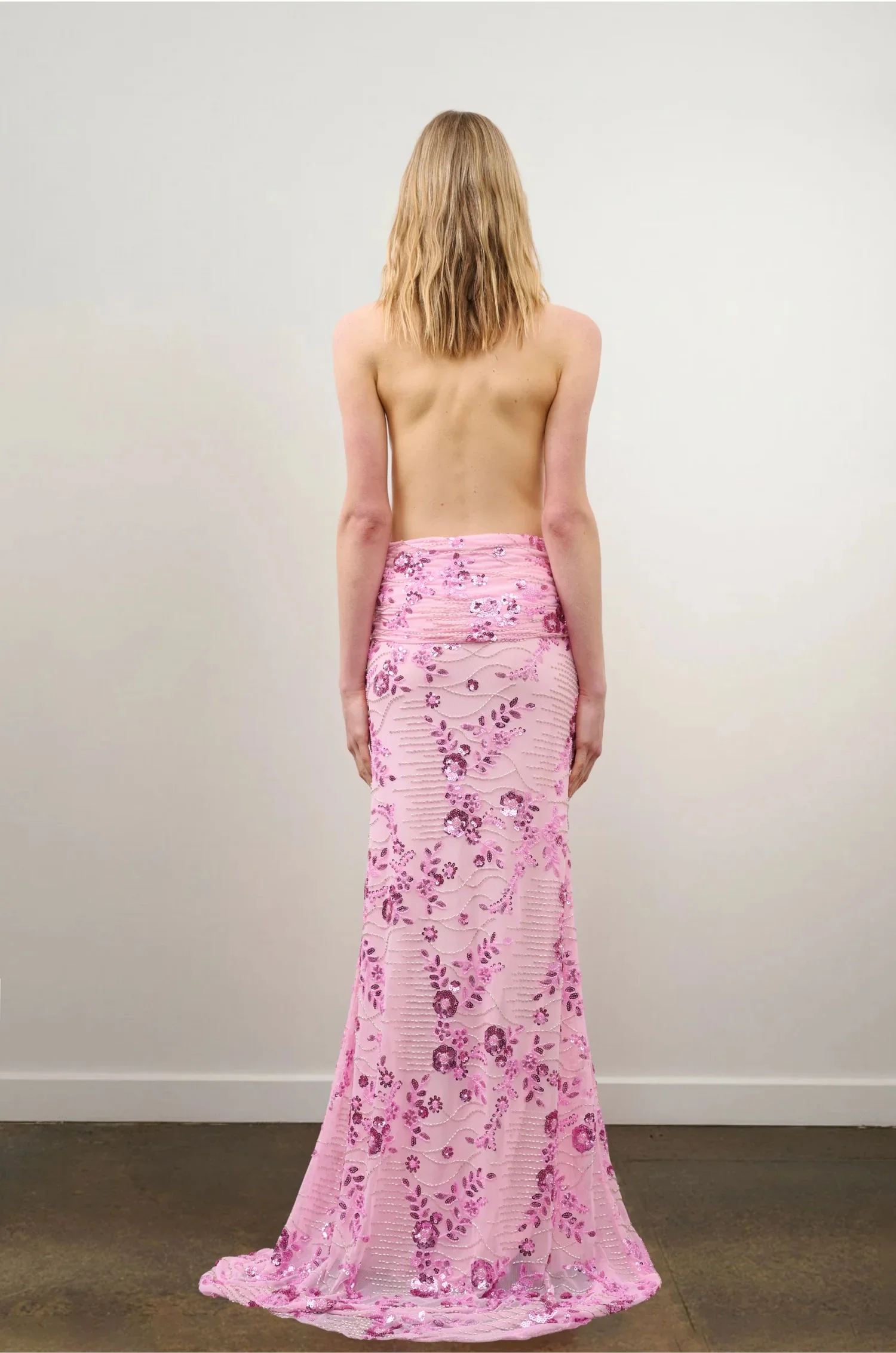 Džo Olena Dress - Pink Floral Beaded - Image 3