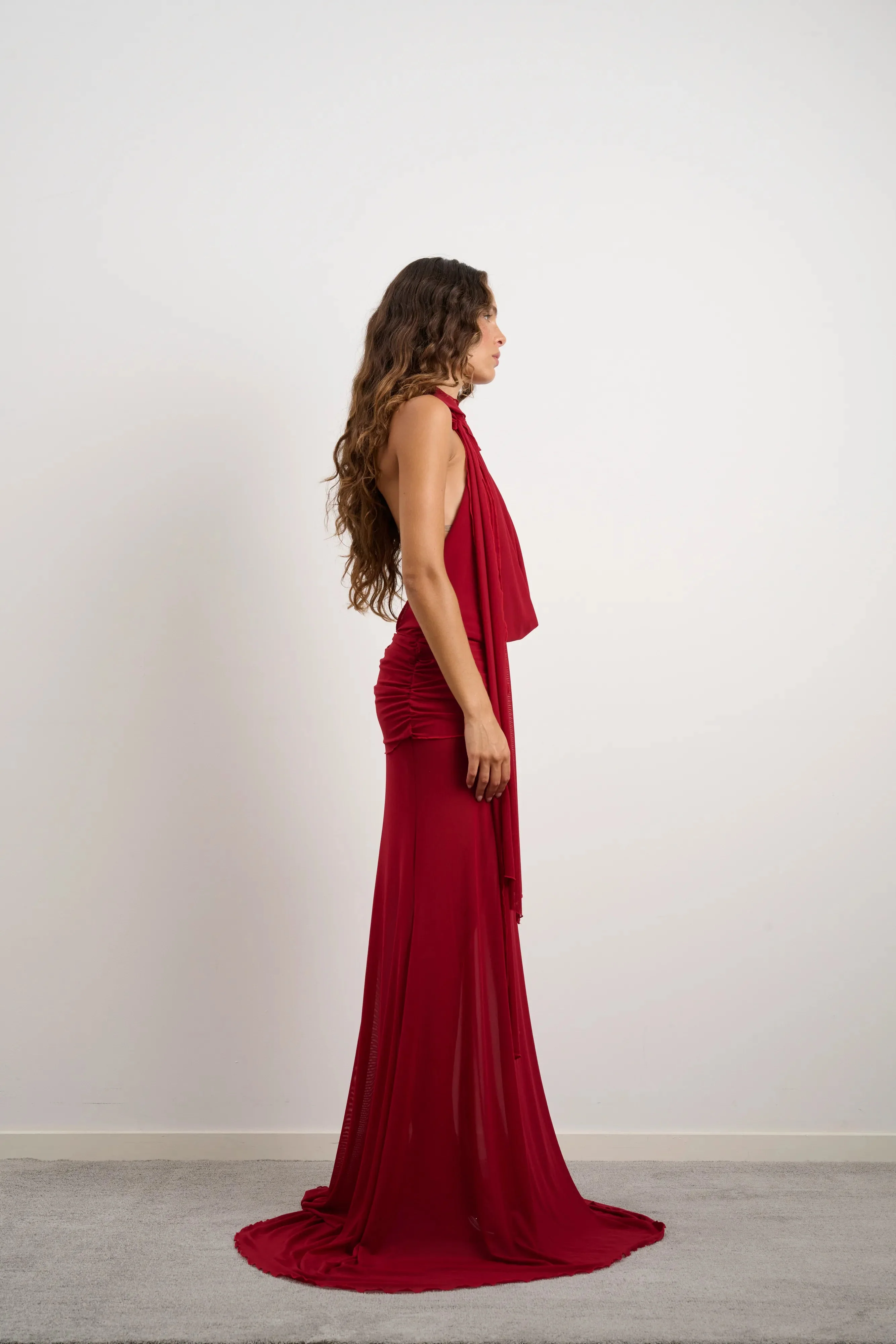 Džo Thea Dress - Deep Red - Image 4