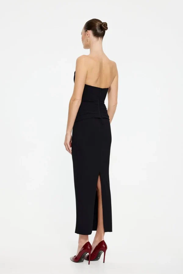 Effie Kats Astor Strapless Midi Dress - Black - Image 3