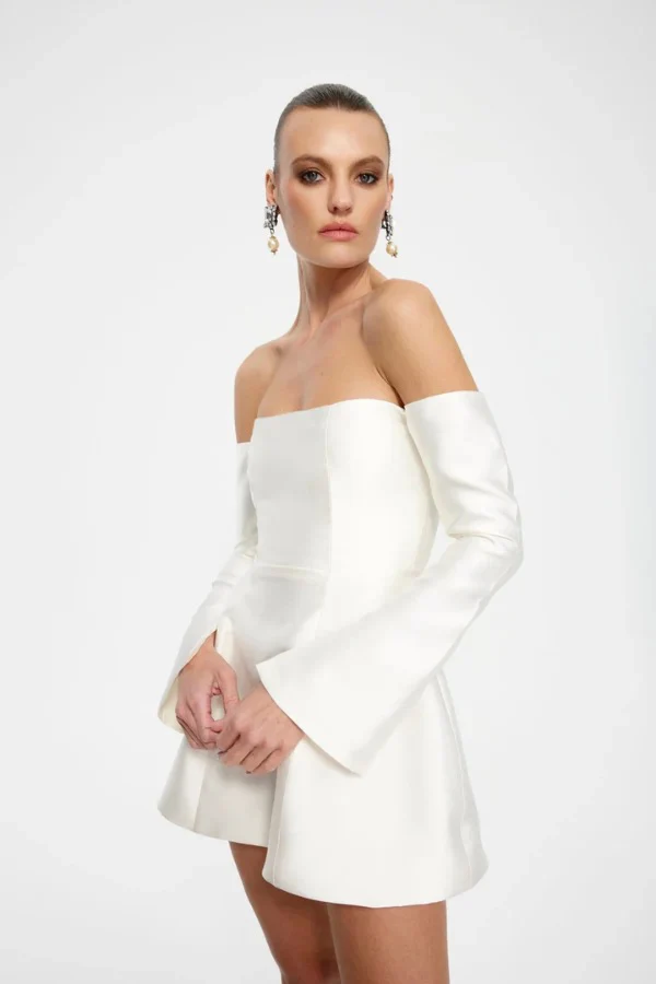Effie Kats Martini Mini Dress - Ivory - Image 3