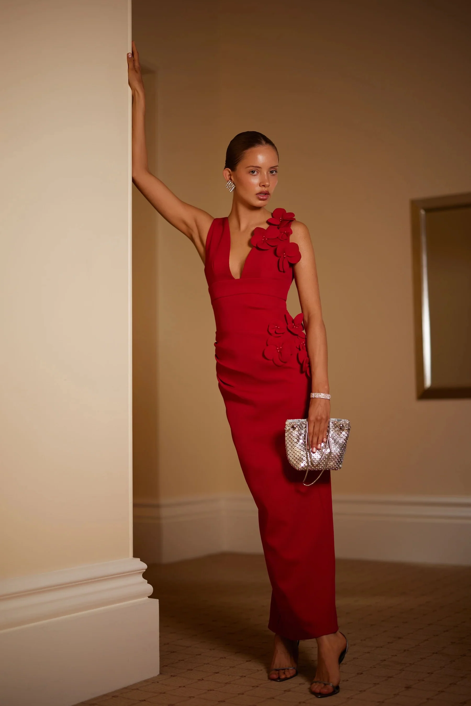 Elle Zeitoune Alyana Dress - Crimson - Image 2