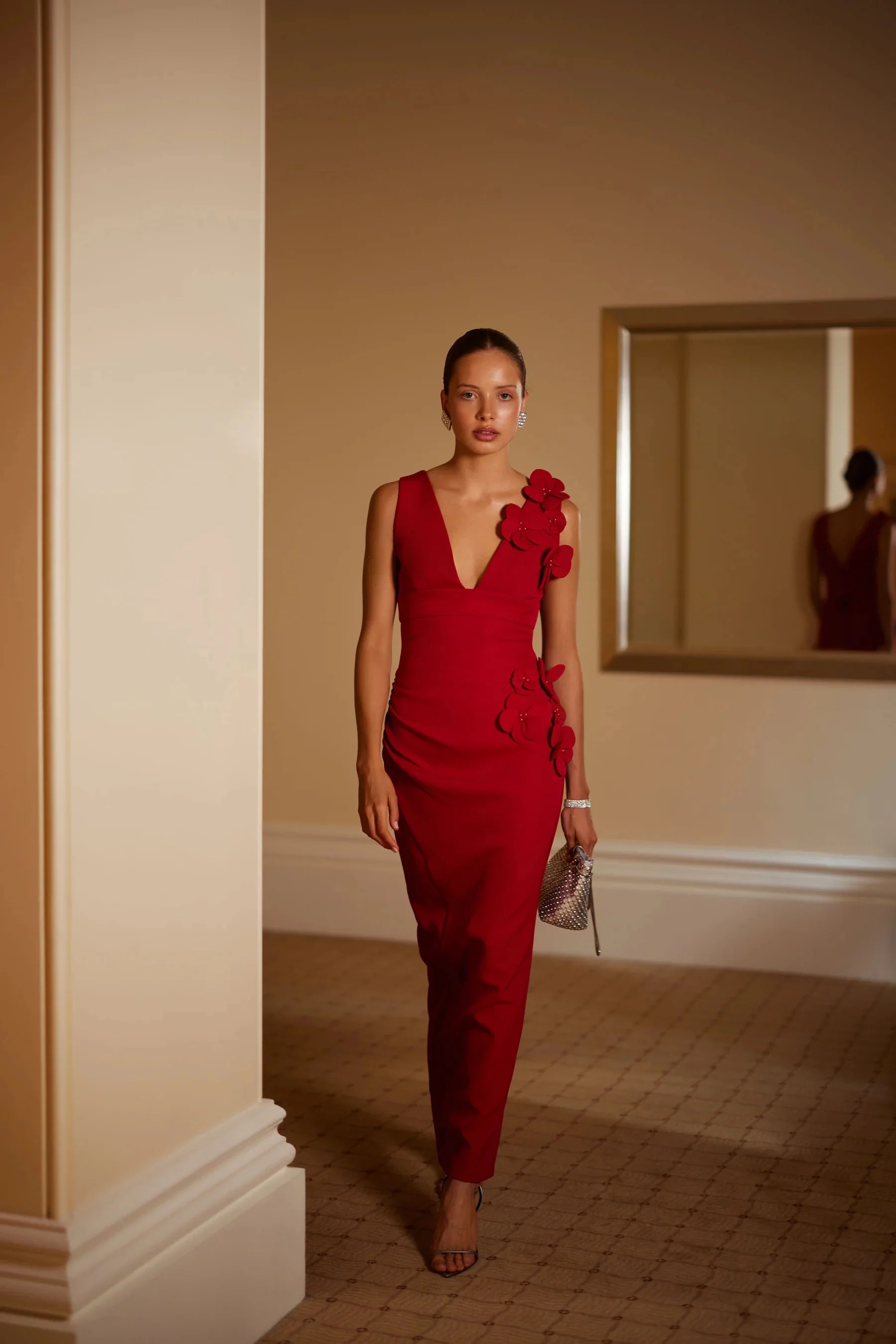Elle Zeitoune Alyana Dress - Crimson - Image 6