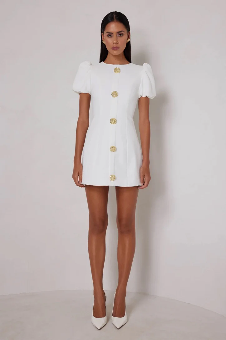 Elle Zeitoune Candice Mini Dress - White