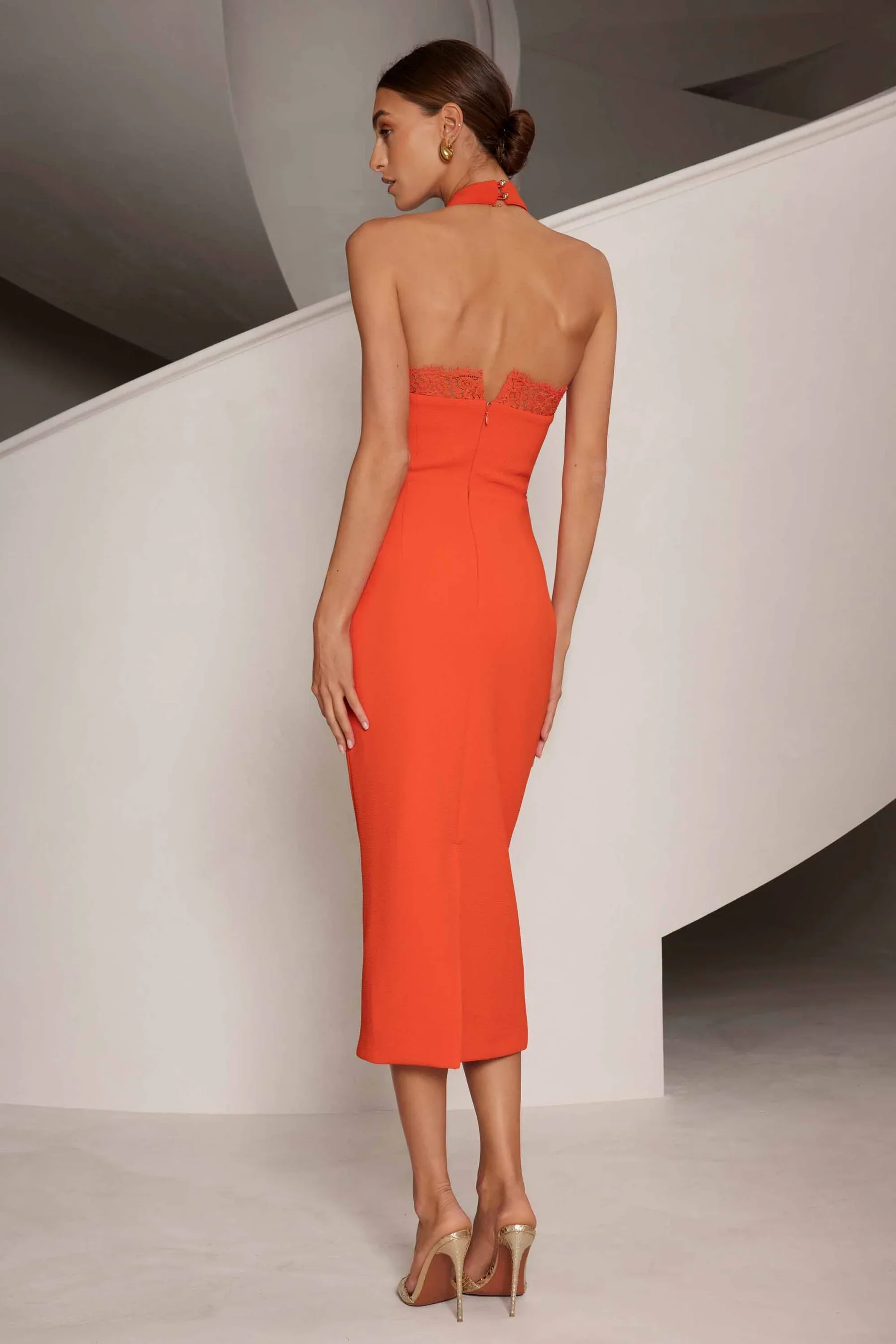Elle Zeitoune Madeline Dress - Tangerine - Image 3