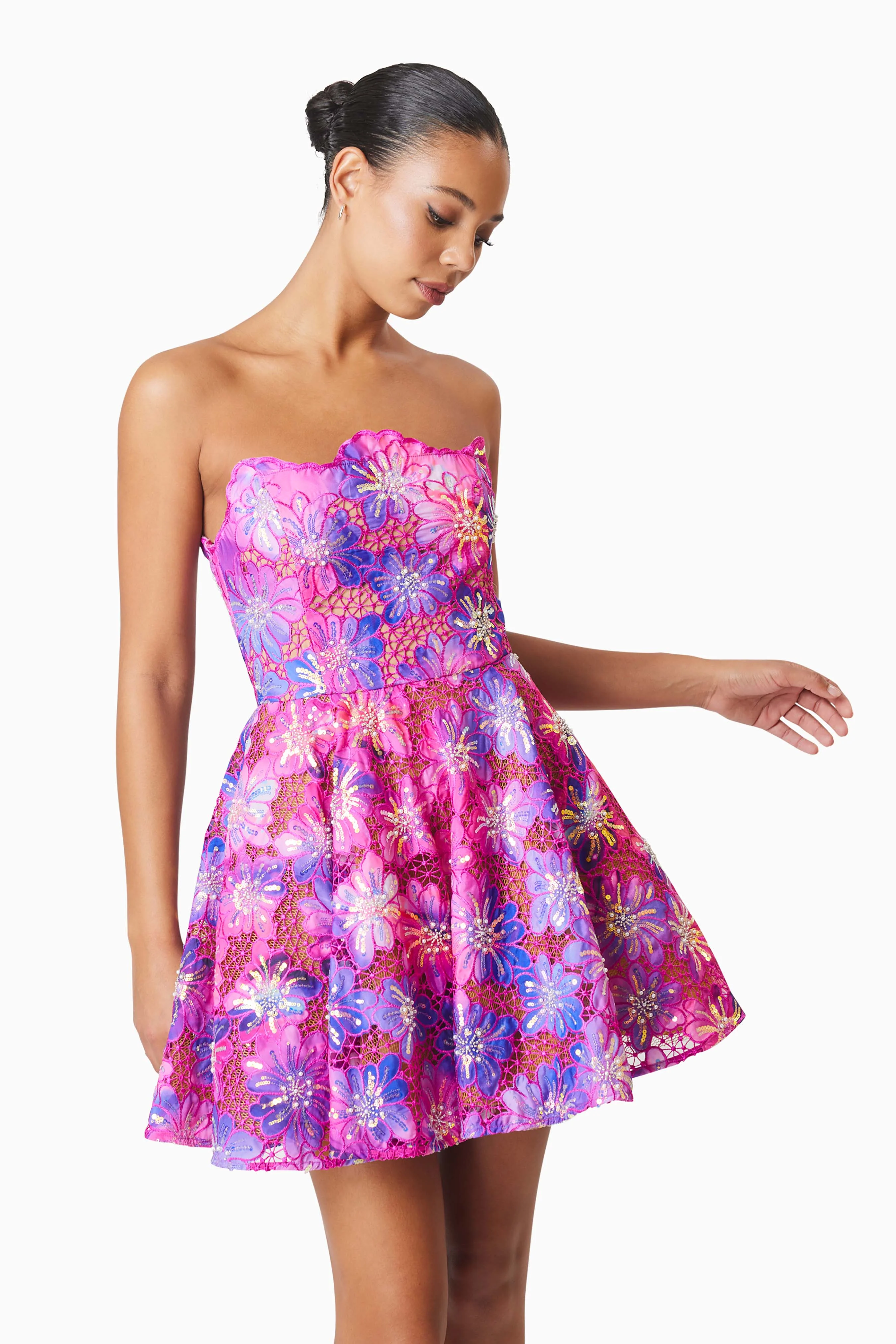 Elliatt Abrielle Fit & Flare Mini Dress - Purple Multi - Image 2
