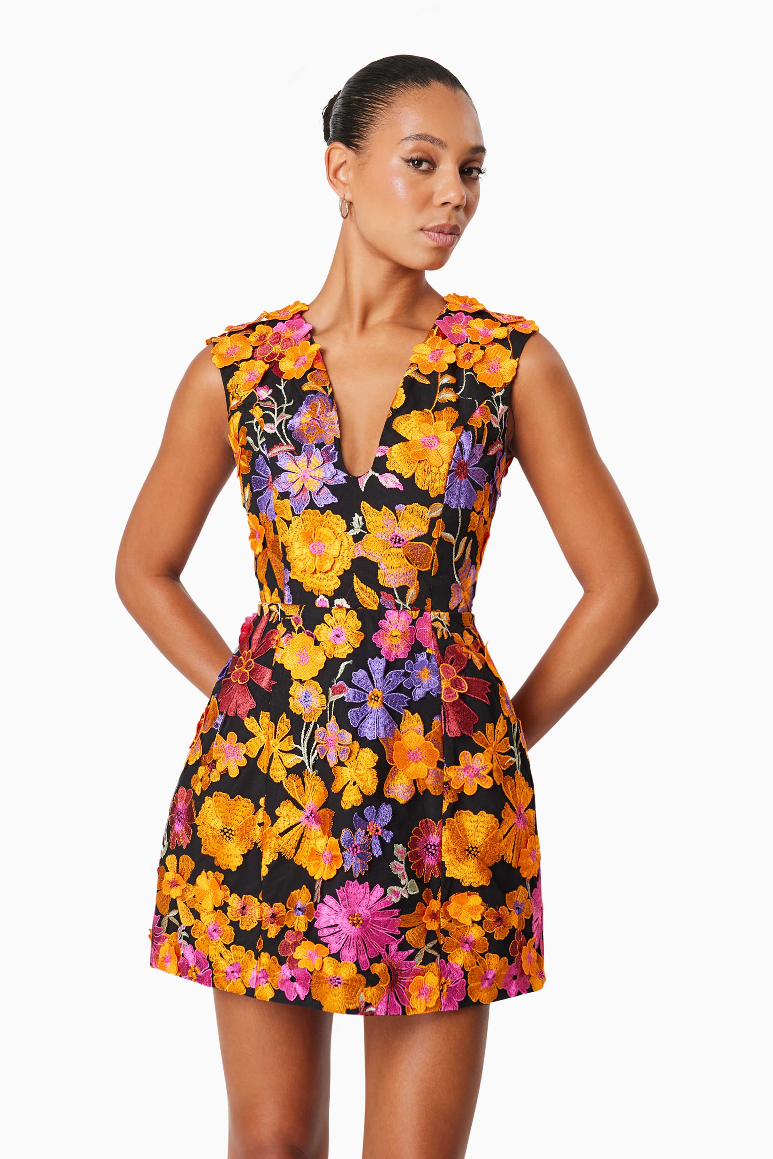 Elliatt Alessandra Mini Dress - Orange Multi - Image 2