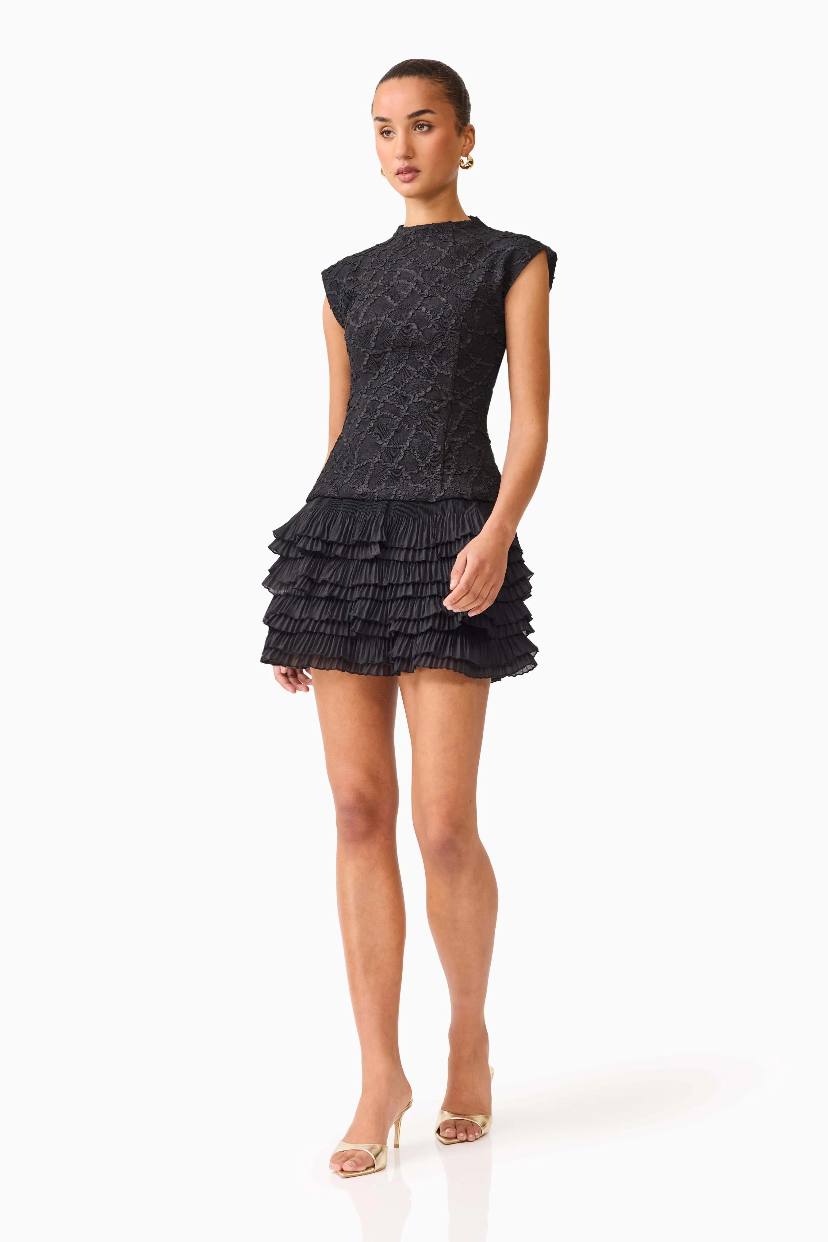 Elliatt Alexandra Tiered Mini Dress - Black - Image 3