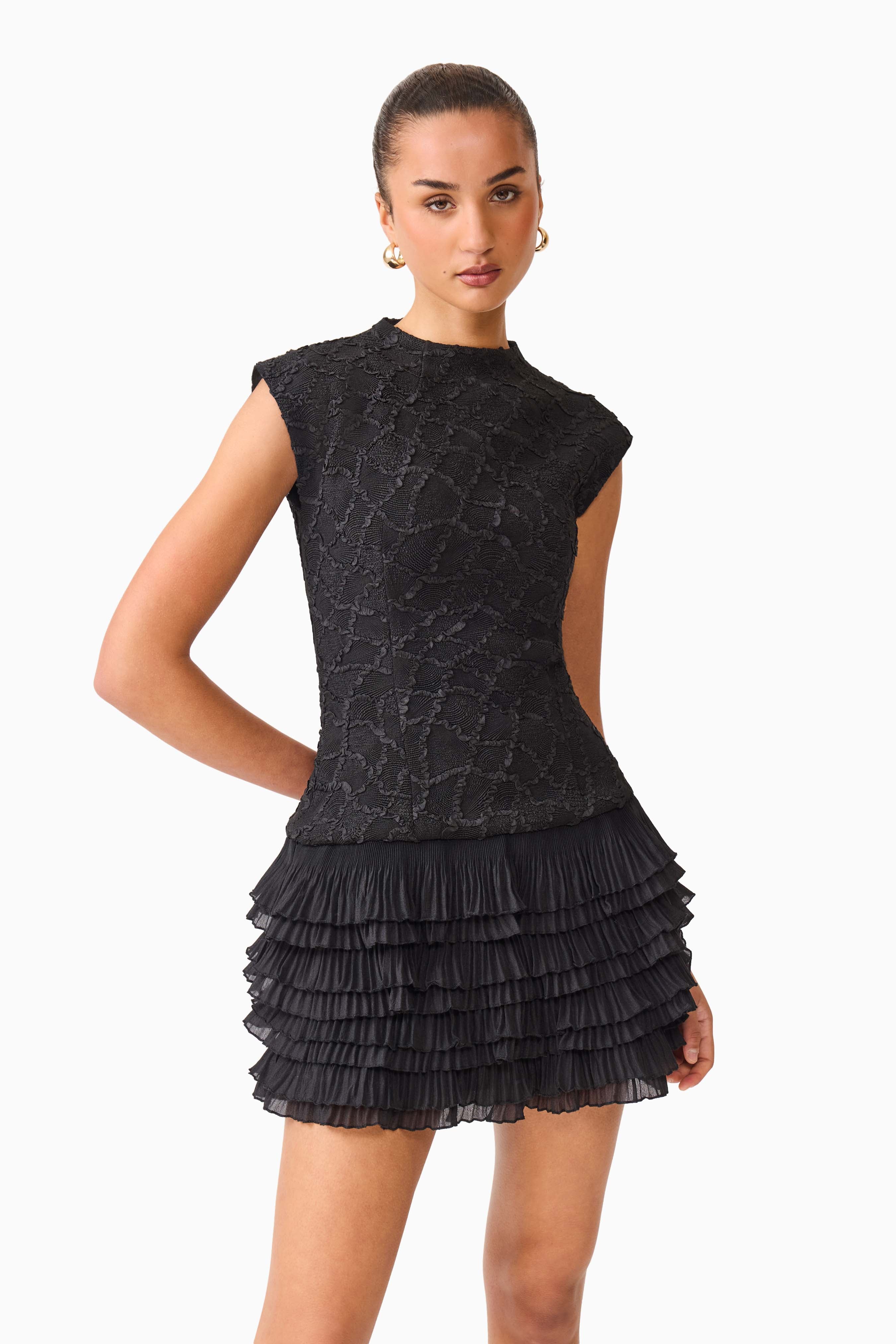 Elliatt Alexandra Tiered Mini Dress - Black - Image 7