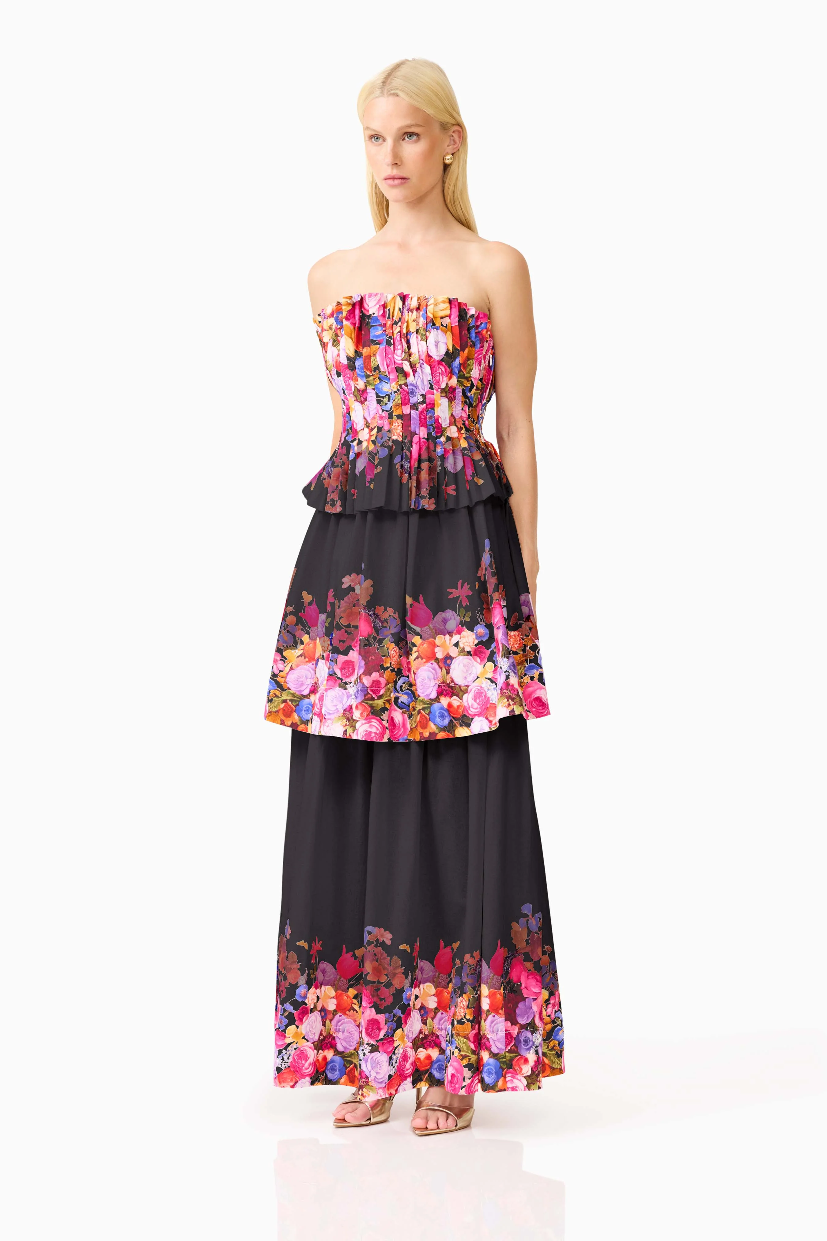 Elliatt Alice Tiered Gown - Black Multi - Image 3