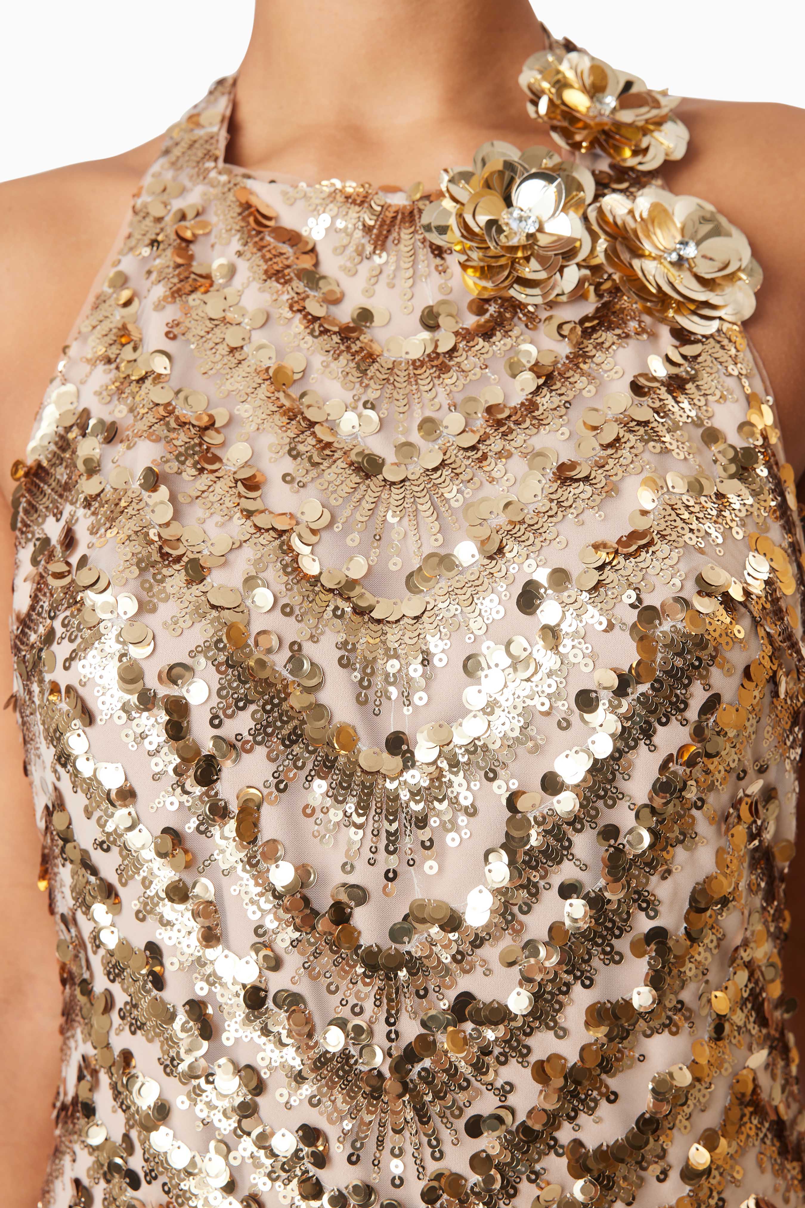 Elliatt Alisha Party Mini Dress - Gold - Image 3