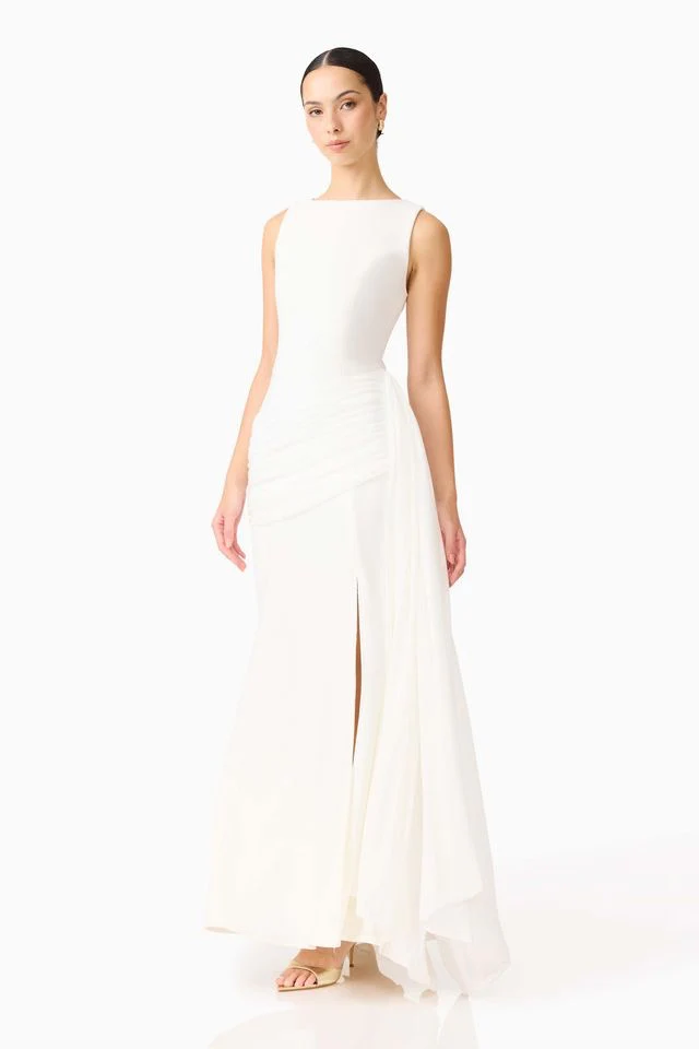 Elliatt Amelina Sash Gown - White - Image 2