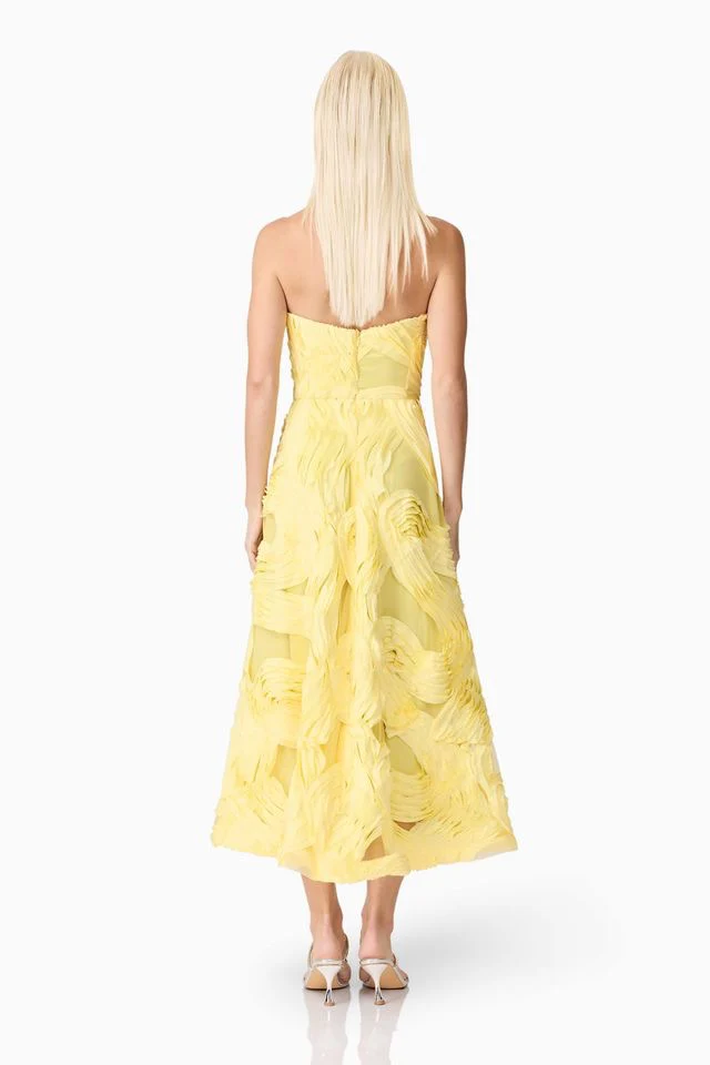 Elliatt Asher Midi Dress - Yellow - Image 4