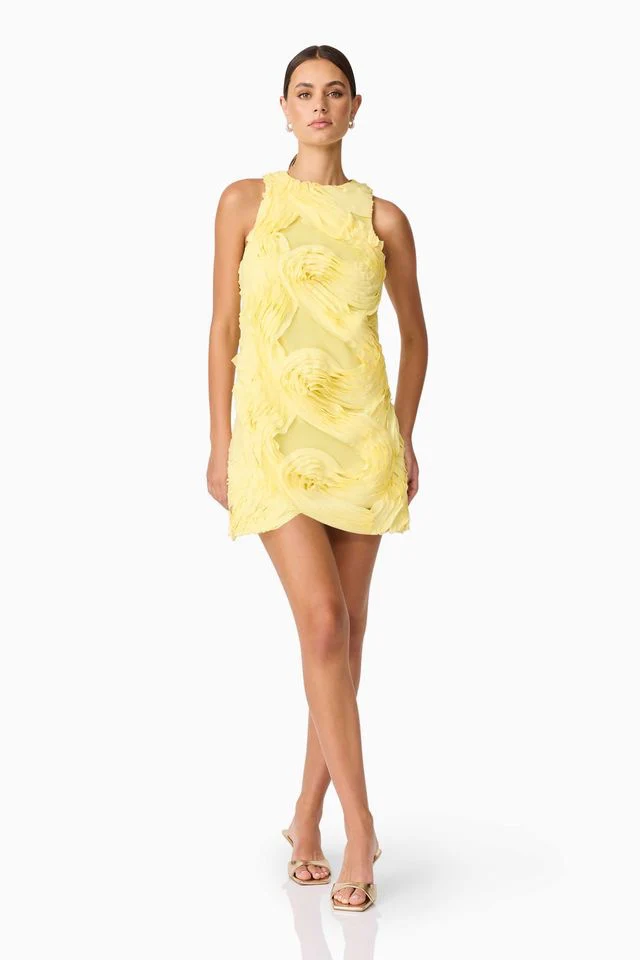 Elliatt Asher Mini Shift Dress - Yellow - Image 2