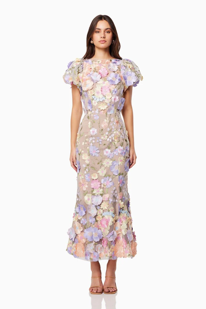 Elliatt Astraea 3D Lace Dress - Pastel