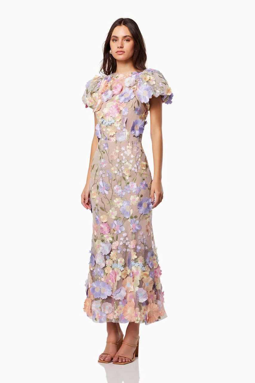 Elliatt Astraea 3D Lace Dress - Pastel - Image 3