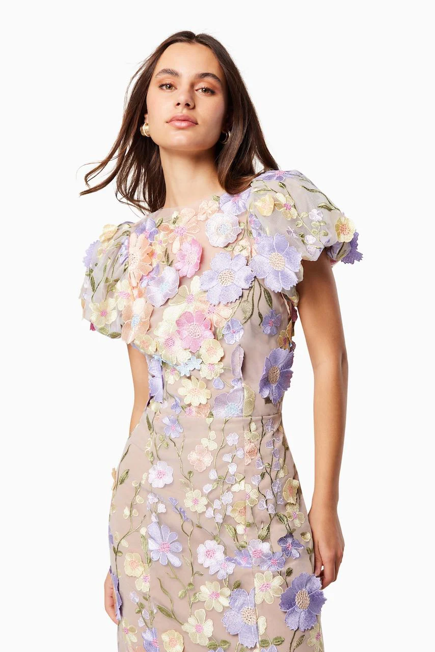 Elliatt Astraea 3D Lace Dress - Pastel - Image 5