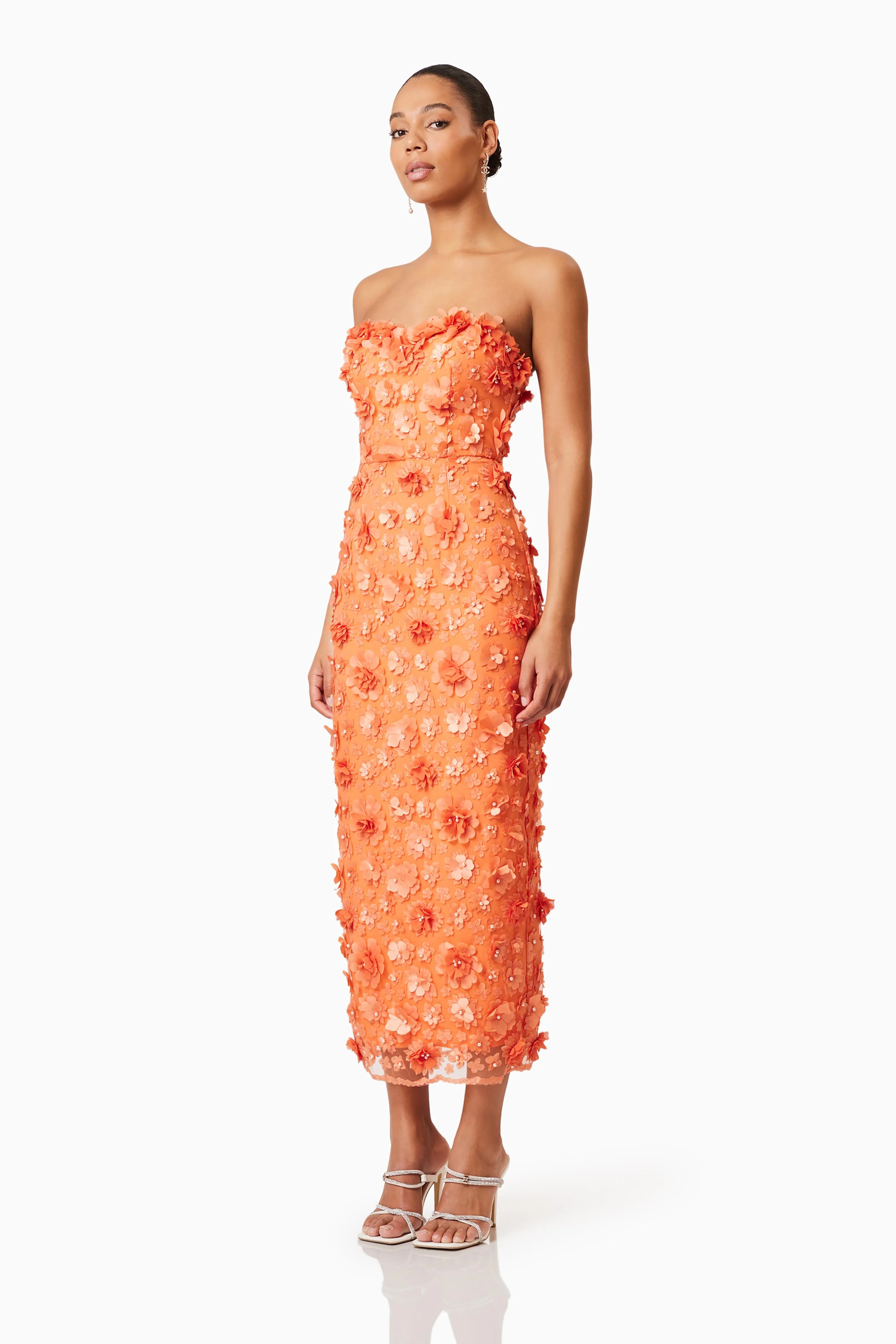 Elliatt Bluebell Midi Dress - Orange - Image 6