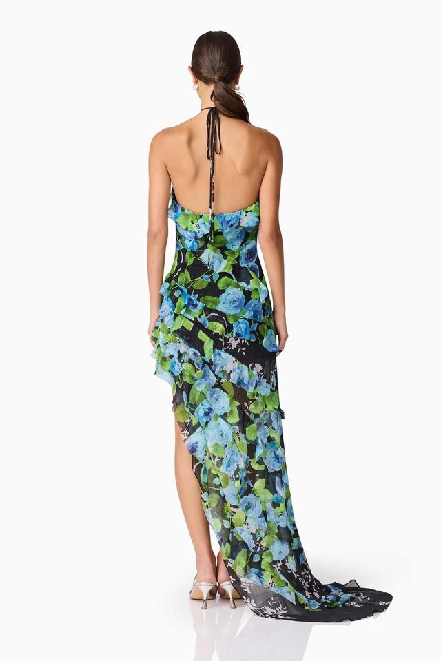 Elliatt Briony Asymmetrical Maxi Dress - Black Multi - Image 5