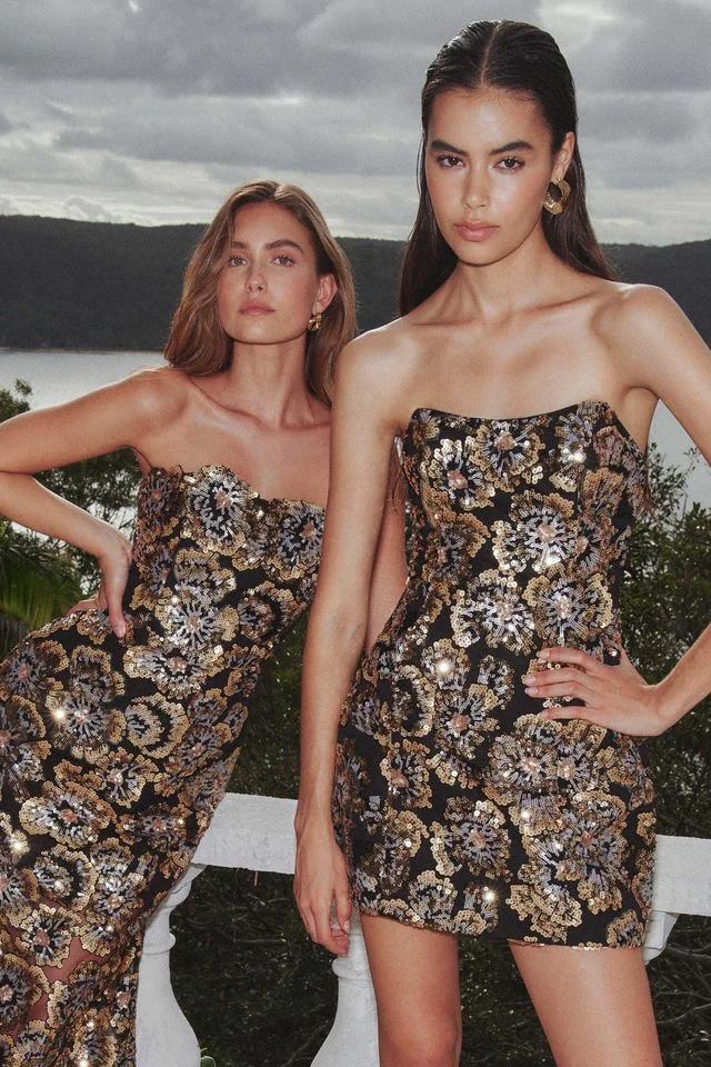 Elliatt Celeste Gown - Black Gold - Image 2