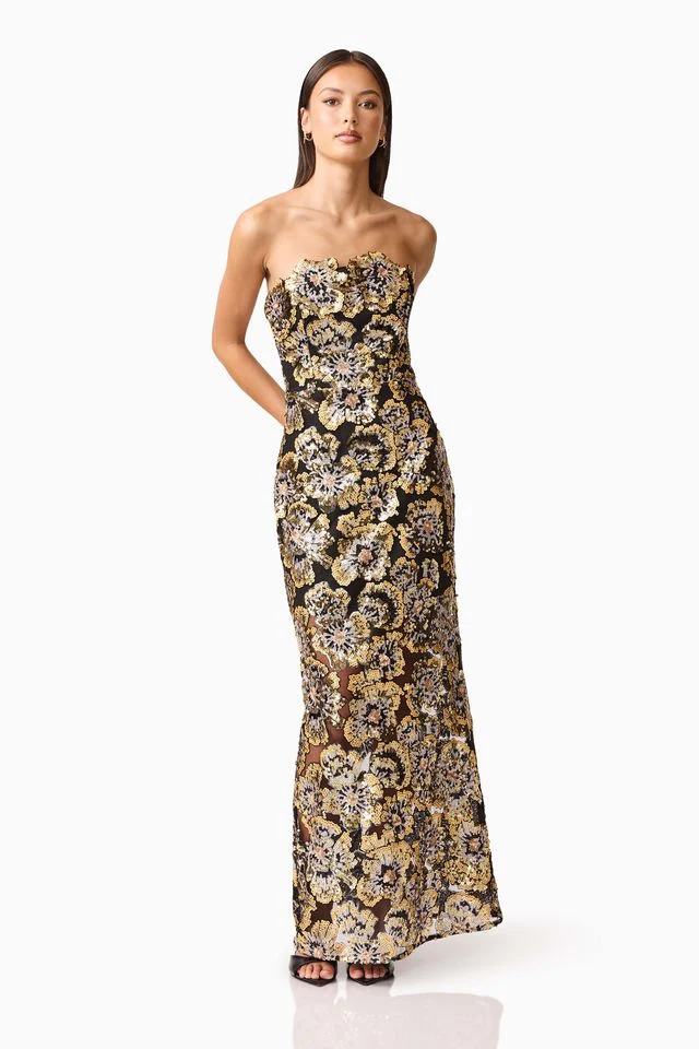 Elliatt Celeste Gown - Black Gold - Image 3
